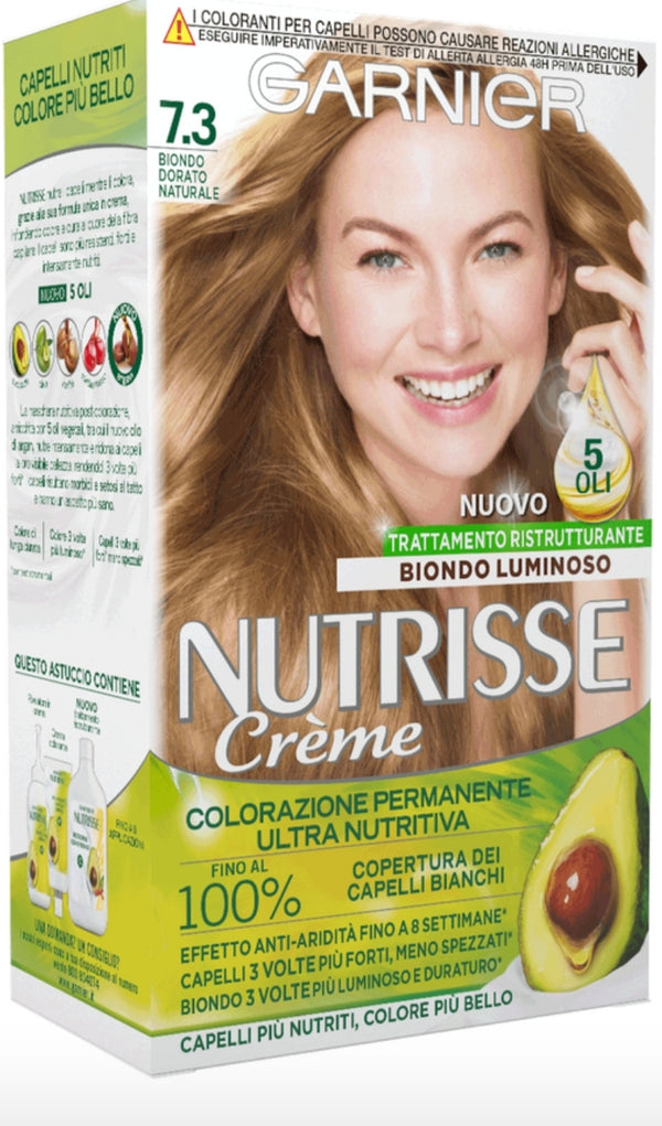 Garnier nutrisse Creme trattamento ristrutturante ai 5 Oli 7.3 biondo dorato naturale