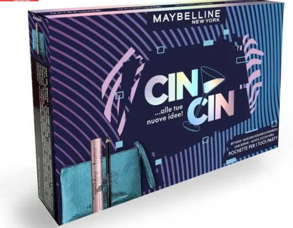 MAYBELLINE NEW YORK CIN CIN KIT REGALO CON MASCARA VOLUME SKY HIGH  + LINE REFINE  MATITA OCCHI NERA + POCHETTE