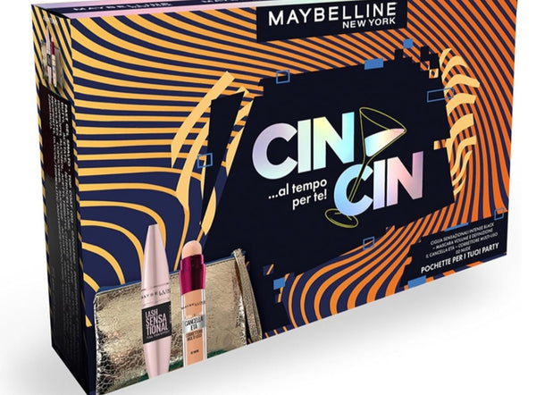 MAYBELLINE NEW YORK CIN CIN KIT REGALO MASCARA INTENSE BLACK + CORRETTORE CANCELLA ETA' 02 NUDE + POCHETTE