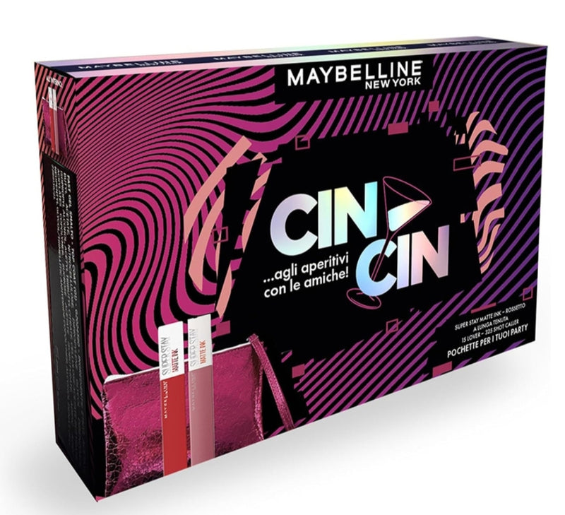 MAYBELLINE NEW YORK CONFEZIONE REGALO DONNA POCHETTE CON 2 ROSSETTO SUPER STAY MATTE INK 15 LOVER 325 SHOT CALLER