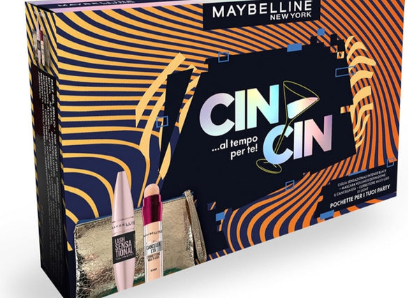 MAYBELLINE NEW YORK CIN CIN KIT REGALO CON MASCARA VOLUME INTENSE BLACK + CORRETTORE MULTIUSO 01 LIGHT IL CANCELLAETA' + POCHETTE