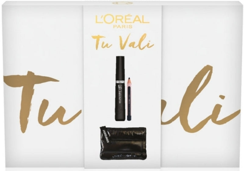 L'oreal paris TU VALI KIT REGALO CON MASCARA NERO + MINI-MATITA NERA + MINI POCHETTE