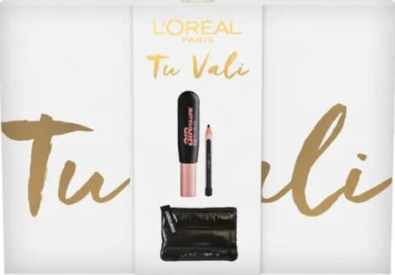 L'OREAL PARIS TU VALI KIT REGALO CON  MASCARA EXTRANERO AIR VOLUME + MINI MATITA NERA PARADISE + MINI POCHETTE