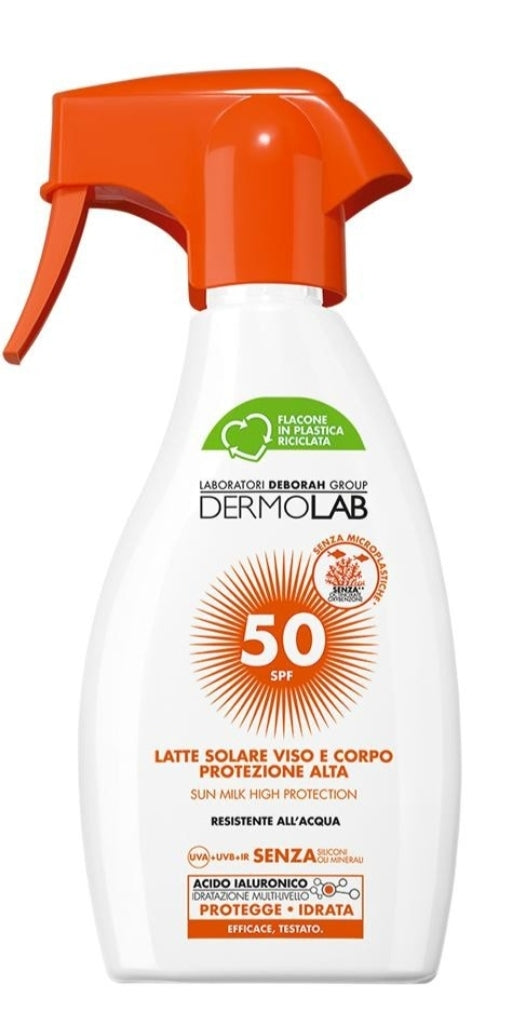 Dermolab Latte solare viso e corpo protezione alta SPF 50 250ml