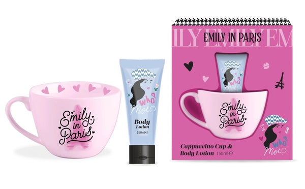 EMILY IN PARIS KIT REGALO TAZZA CAPPUCCINO + BODY LOTION 150 ML