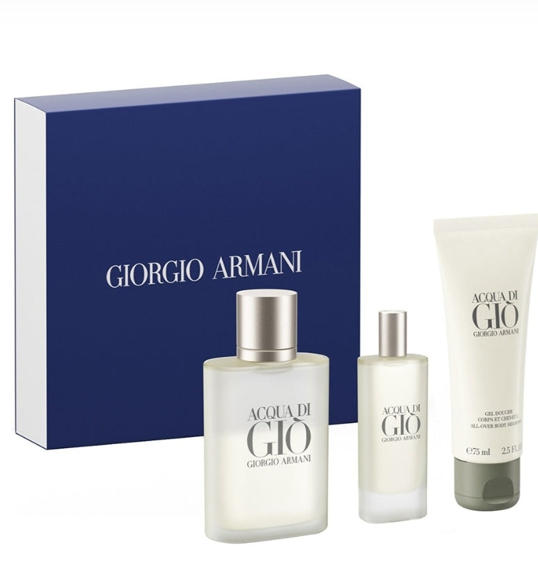 ACQUA DI GIO GIORGIO ARMANI UOMO EDT 100 ML + GEL DOCCIA 75 ML + EDT 15 ML