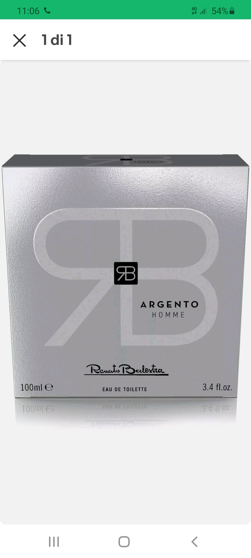 RENATO BALESTRA Profumo da Uomo ARGENTO EAU de TOILETTE HOMME Vapo 100 ml