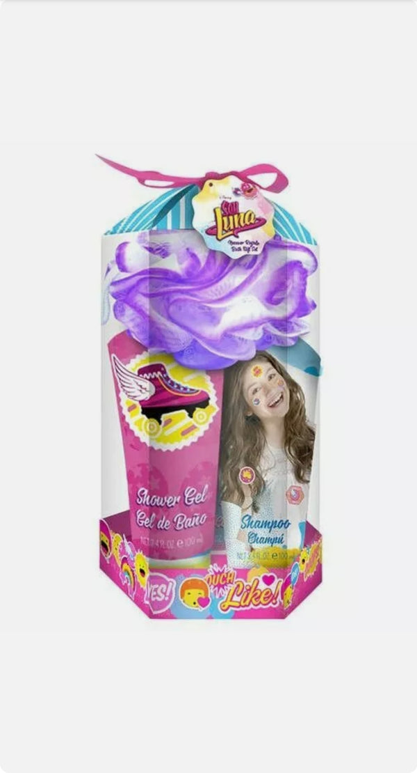 DISNEY Kit Set Regalo Gel da Bagno Doccia Schiuma Shampoo Spugna Soy Luna 100 ml