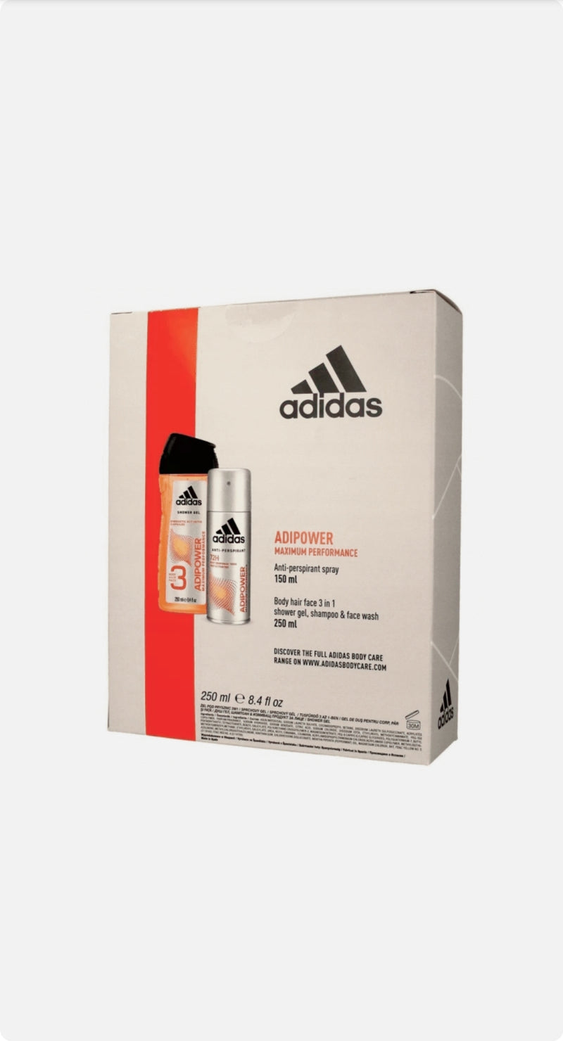 ADIDAS ADIPOWER Set Box Cofanetto Bagno Schiuma Doccia Uomo Deodorante 150+250ml