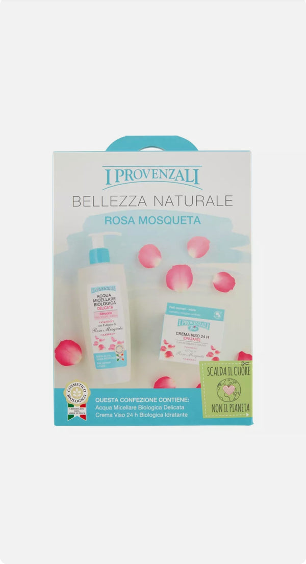 I PROVENZALI Rosa Mosqueta Acqua Micellare + Crema Viso Idratante 24h Biologica