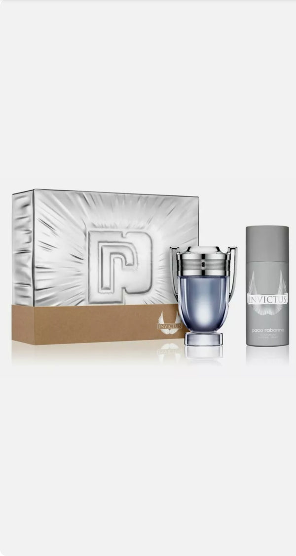 PACO RABANNE INVICTUS Box Cofanetto Uomo ORIGINALE Profumo EDT + Deodorante 100ml