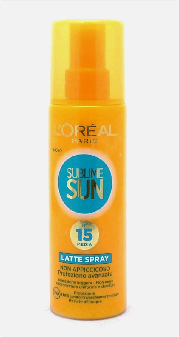 L'OREAL SUBLIME SUN Latte Spray Protezione IP 15 Media Viso Corpo Bambini 200 ml