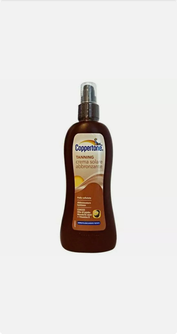 COPPERTONE TANNING Dispenser Crema Solare Abbronzante idratante al Cocco 200ml