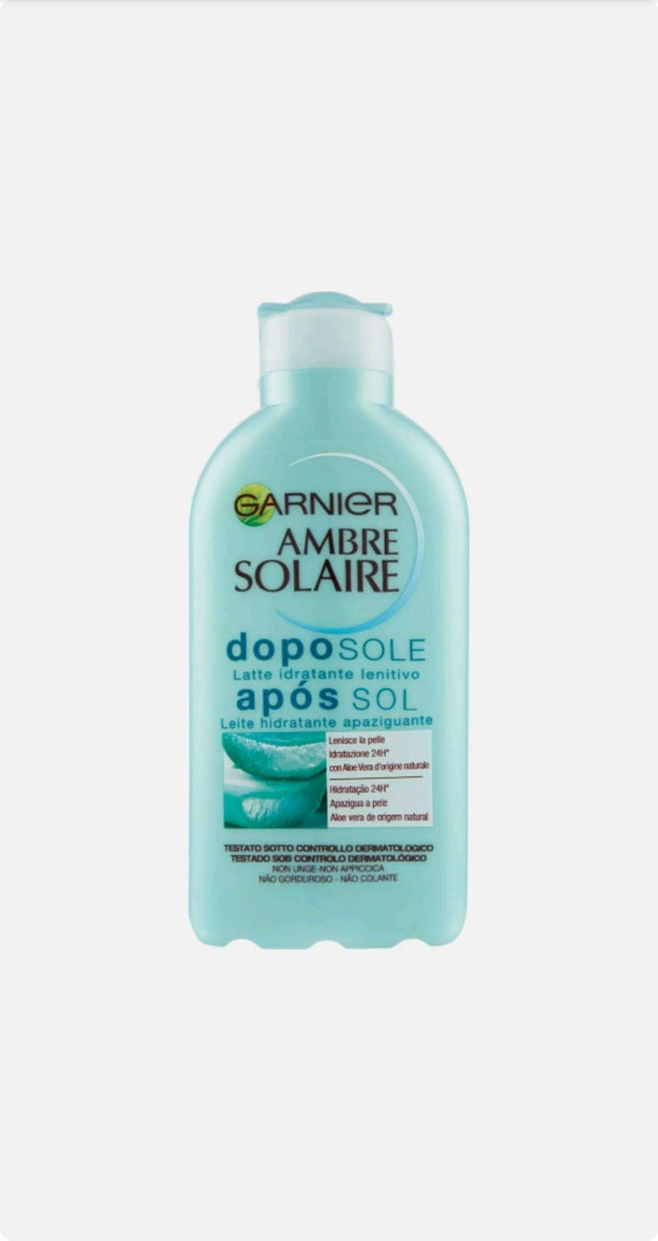 GARNIER AMBRE SOLAIRE Latte Doposole Idratante Calmante all'Aloe Vera 200ml