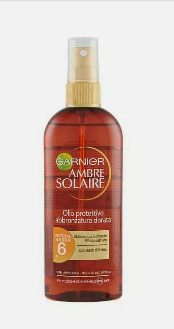 GARNIER AMBRE SOLAIRE Olio Spray Abbronzatura fattore protezione 6 BASSA 150ml