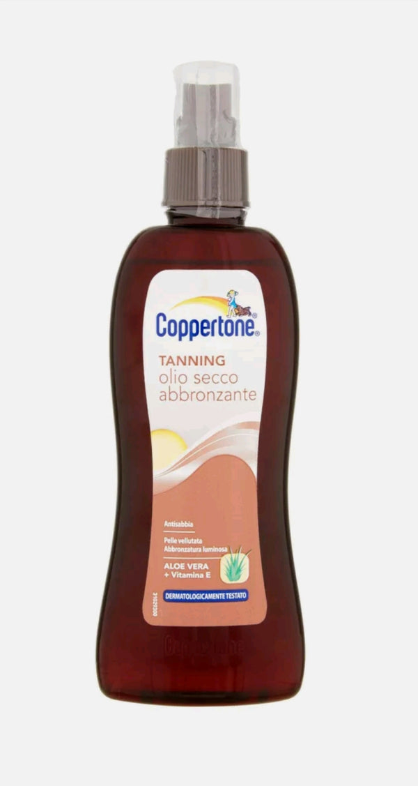 COPPERTONE TANNING Spray Olio secco abbronzante antisabbia con ALOE VERA 200ml