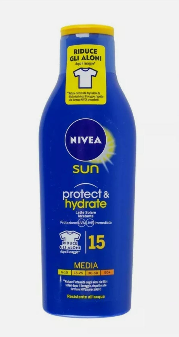 NIVEA PROTECT HYDRATE Latte solare idratante fattore protezione VARI TIPI 200ml