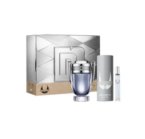 PACO RABANNE INVICTUS KIT REGALO CON EAU DE TOILETTE 100ml + DEODORANTE SPRAY 150ml+ TRAVEL SPRAY 10 ML